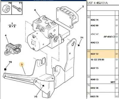 PSA 4537.72 Fren Grubu Taşıyıcısı  4537.72