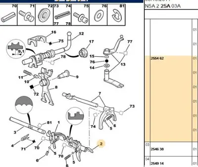 PSA 2554.62 Vites Cataliirma Catalinm 255461 2554.61 255461 255461 
