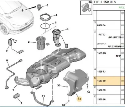PSA 1537.80 Eksoz Isı Kalkanı  1537.80