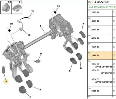 PSA 2148.51 Debriyaj Pedal Yayı  2148.51