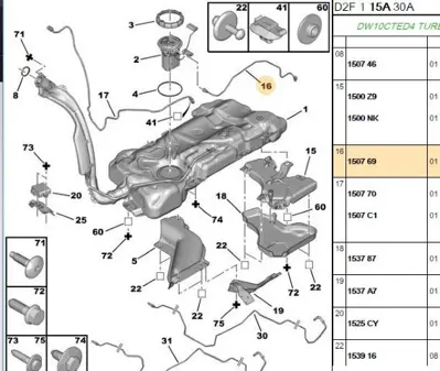 PSA 1507.69 Yakıt Hortumu  1507.69