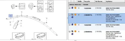 PSA 23148188 Airbag Tavan Sağ 12848670 13222999 199308 199456 23148188