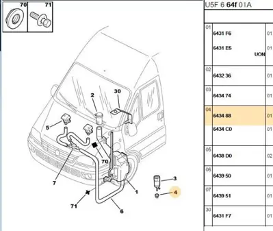 PSA 6434.88 Cam Su Pompa Contası  6434.88