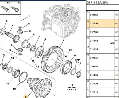 PSA 3118.A7 diferansiyel Kutusu  3118.A7
