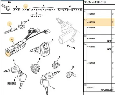 PSA 4162.93 Kilit Yuva Takımı  4162.93
