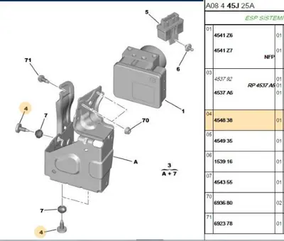 PSA 4548.38 Bağlantı Vidası 454838