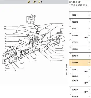 PSA 1339.60 Kollektör Alt Contası  1339.60