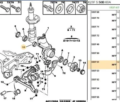 PSA 3337.51 Ön Porya Ayar Simi Firsat 333751 3337.51 333751 333751 