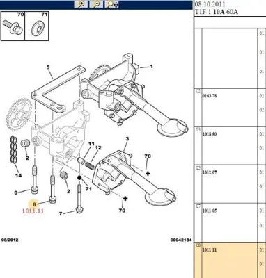 PSA 1011.11 Yağ Pompa Vidası Xud9 - D 1011.11