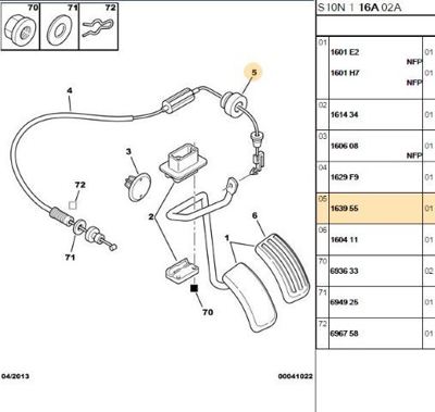 PSA 1639.55 Pedal Tutucu Yüzük  1639.55