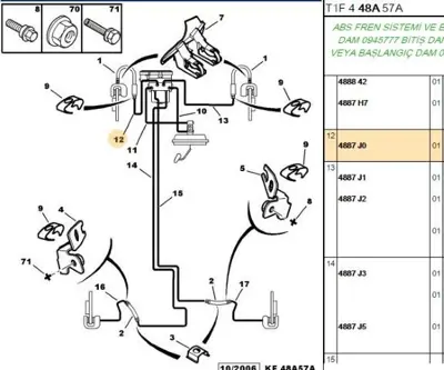 PSA 4887.J0 Fren Hıdrolık Borusu  4887.J0