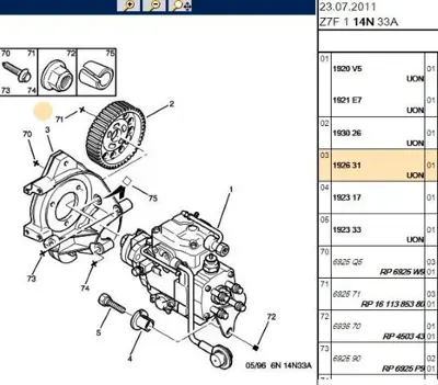 PSA 1926.31 Mazot Pompa Suportu 192631 1926.31 192631 192631 192631