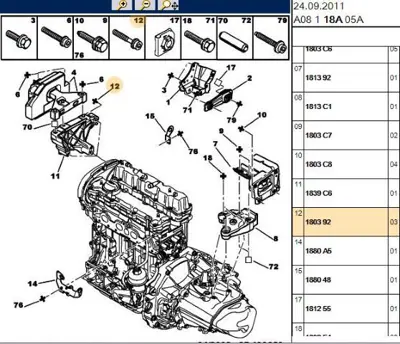 PSA 1803.92 Motor Kulak Baglan Vidasi 180392 1803.92 180392 180392 