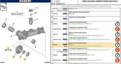 PSA 3748.80 Arka Porya Rulman Sol Xp 3748.80
