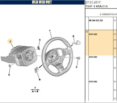 PSA 4131.KG Dıreksıyon Kolonu Kaplama 4131.KG