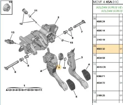 PSA 4503.32 Tutma Klipsi 37968 450332 10921045 3320001 3M5Q6K679AB 6800018 62103660 37947 621901Z 757078