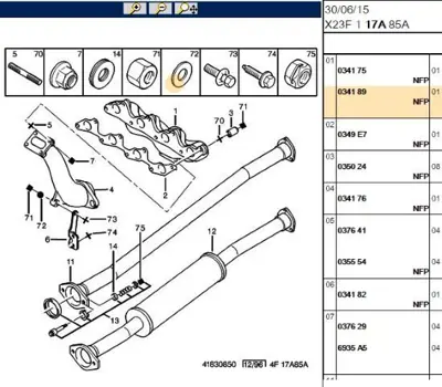 PSA 0341.89 Eksoz Manifoldu Dj5 / Dj5t Boxer / Jumper 34189 0341.89 34189 34189 
