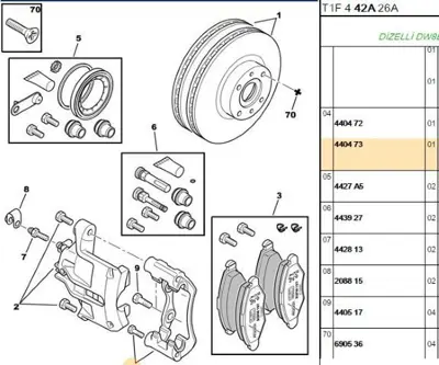 PSA 4404.73 Sağ Ön Fren Kaliper Demir 4404.73