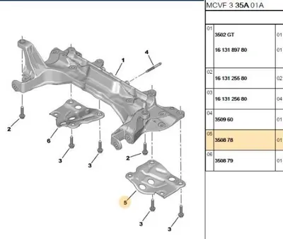 PSA 3508.78 Motor Travers Alt Bağlant 3508.78