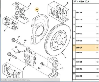 PSA 4209.E4 Ön Fren Disk Koruma Sacı  4209.E4