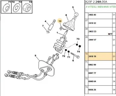 PSA 2418.19 Vites Kol İç Yayı 241819