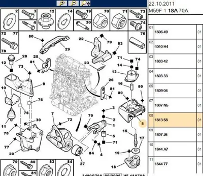 PSA 1813.58 Motor Kulak Bağlan Demiri 1813.58
