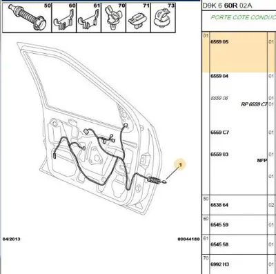PSA 6559.05 Sol Ön Kapı Kablo Demedi  6559.05
