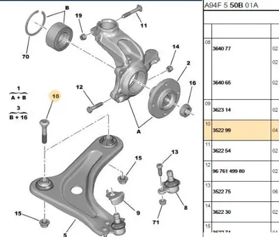 PSA 3522.99 Bağlantı Civatası 352299