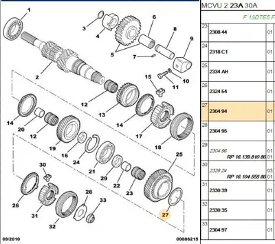 PSA 2304.94 Vites Disli Rondela 2304.94