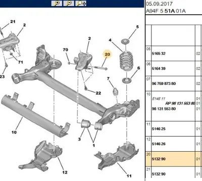 PSA 5132.90 Travers Bağlantı Civatası 513290