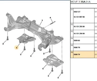 PSA 3508.79 Motor Travers Alt Bağlant 3508.79