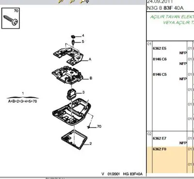 PSA 6362.F0 Tavan Lamba Kapak  6362.F0