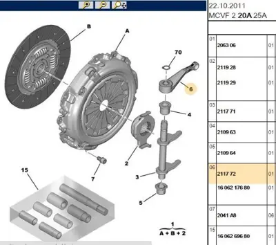 PSA 2117.72 Debriyaj Catal Mili 1.3 2117.72