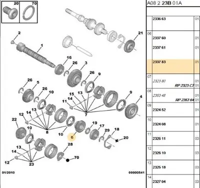 PSA 2337.83 4.Vites Dişlisi  2337.83