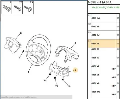 PSA 4131.T5 Direksiyon Bakaliti  4131.T5