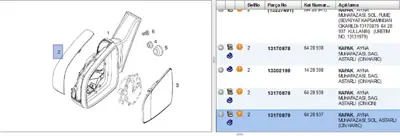 PSA 13170879 Ayna Kapağı Sol Astarlı Zafira-B 13132024 13170879 13237491 6428935 6428937 6428941