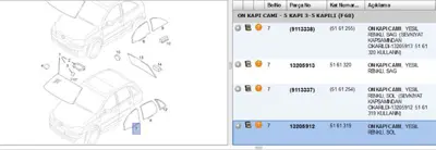 PSA 13205912 Kapı Camı Ön Sol Renkli 542 F68 CORSAC 13205912 5161254 5161319 9113337