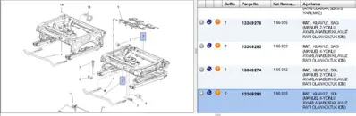 PSA 13369281 Koltuk Kızağı Ön Sol CORSAD CORSAE 13210460 13369281 166018 5167521
