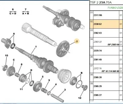 PSA 2338.62 Ara Vites Dişlisi 2338.62