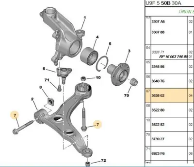 PSA 3638.02 Salıncak Bağlantı Vıdası 363802