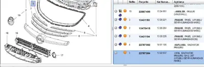 PSA 22787084 Ön Panjur Üst Sağ Çıta 1322037 22787084