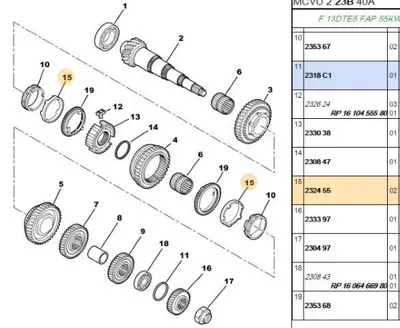 PSA 2324.55 1 / 2 Senkromenc Sarisi 2324-55
