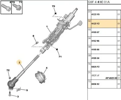 PSA 4123.Y2 Direksiyon Mafsalı  4123.Y2