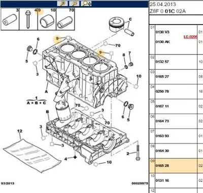 PSA 0165.28 Motor Blok Lastiği 0165.28
