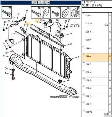 PSA 1306.46 Radyatör Bağlantısı  1306.46