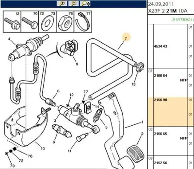 PSA 2156.98 Debriyaj Pompa Hortumu  2156.98