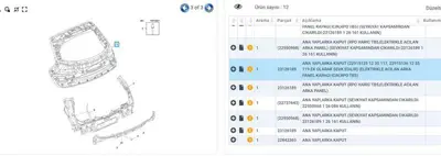 PSA 23126189 Ana Yapı, Bagaj Kapağı 126086 126161 22950968 23126189