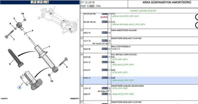 PSA 5218.13 Arka Amortisör Koruyucu  5218.13