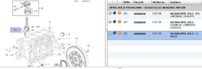 PSA 55568640 Yatak Yarı Parç 55568640 622073 622089 622110 93181907 93186229