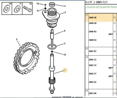 PSA 2649.38 Klm.Dişlisi  2649.38